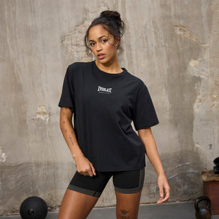 Everlast® Sport EVERLAST Womens SS Oversized Iconic Cotton Stretch Tee T-shirt Black
