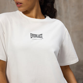 Everlast® Sport EVERLAST Womens SS Oversized Iconic Cotton Stretch Tee T-shirt White