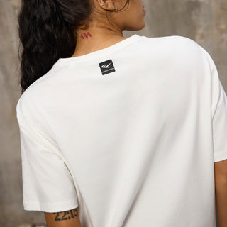 Everlast® Sport EVERLAST Womens SS Oversized Iconic Cotton Stretch Tee T-shirt White