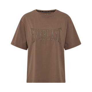 Everlast® EVERLAST Womens SS Oversized Iconic Logo Cotton Stretch Tee T-shirt Sand